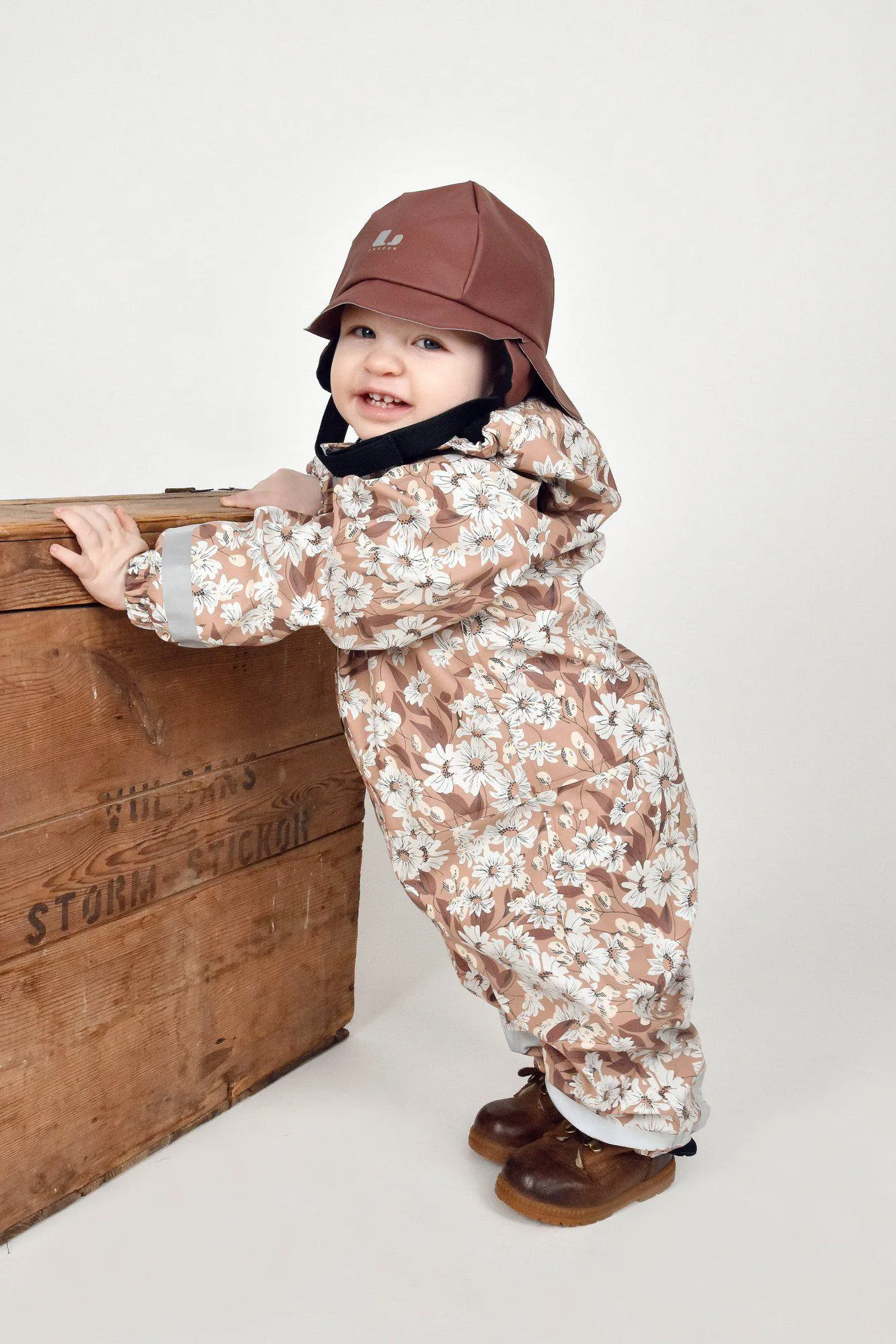 LEKHYTTAN RAIN BABY OVERALL, FLEECE - DARK PINK