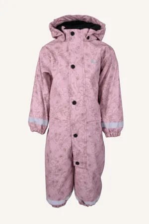 LEKHYTTAN RAIN BABY OVERALL, FLEECE - DUSTY MAUVE