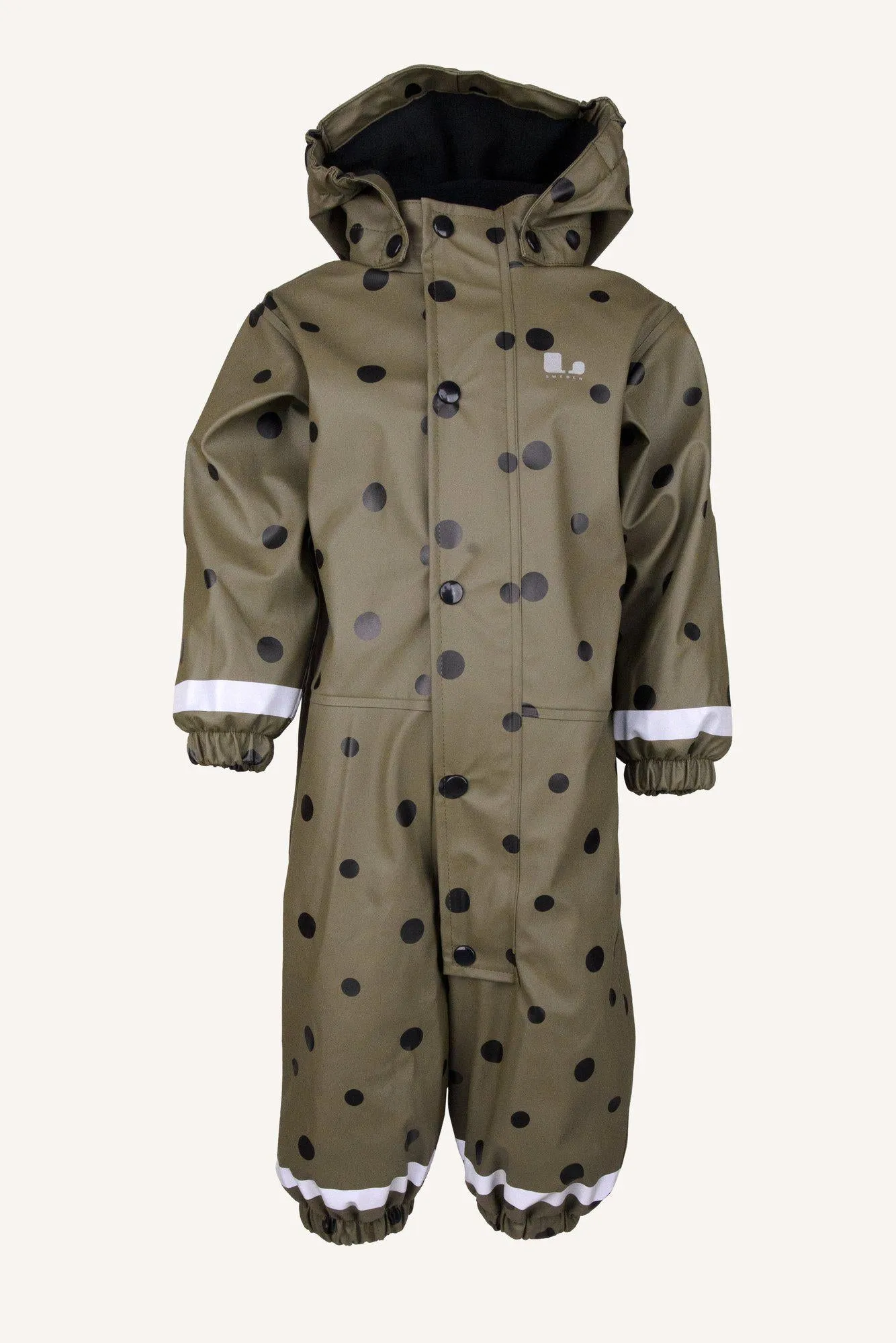 LEKHYTTAN RAIN BABY OVERALL, FLEECE - OLIVE