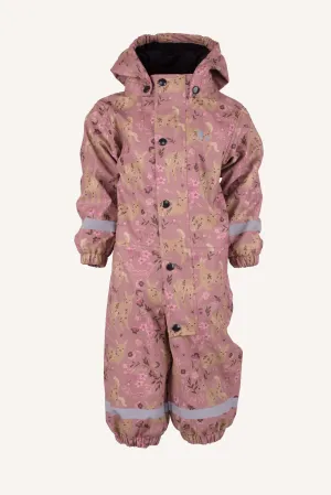 LEKHYTTAN RAIN BABY OVERALL, FLEECE - ROSE