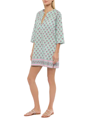 Macha cotton tunic dress with floral print