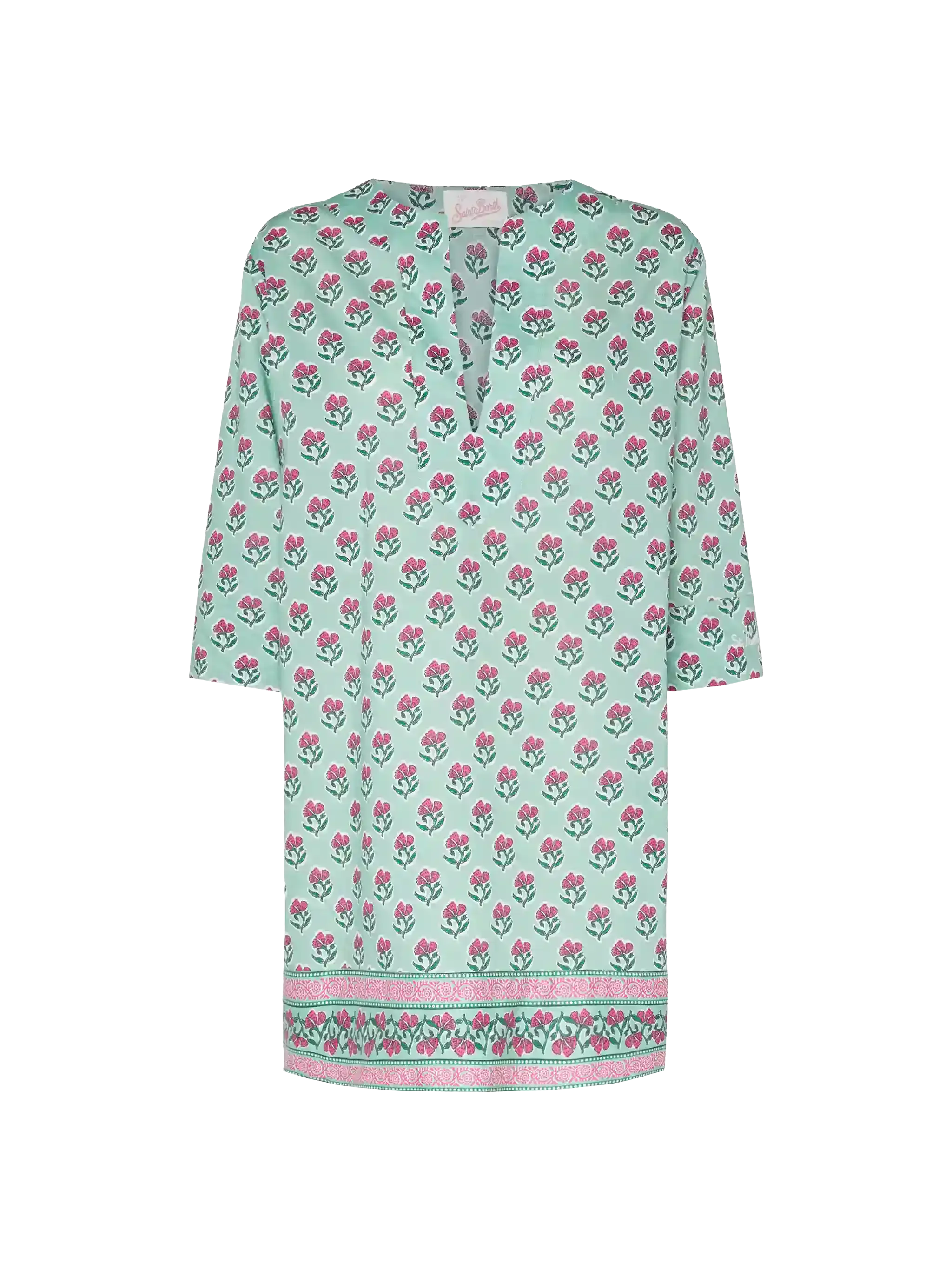 Macha cotton tunic dress with floral print