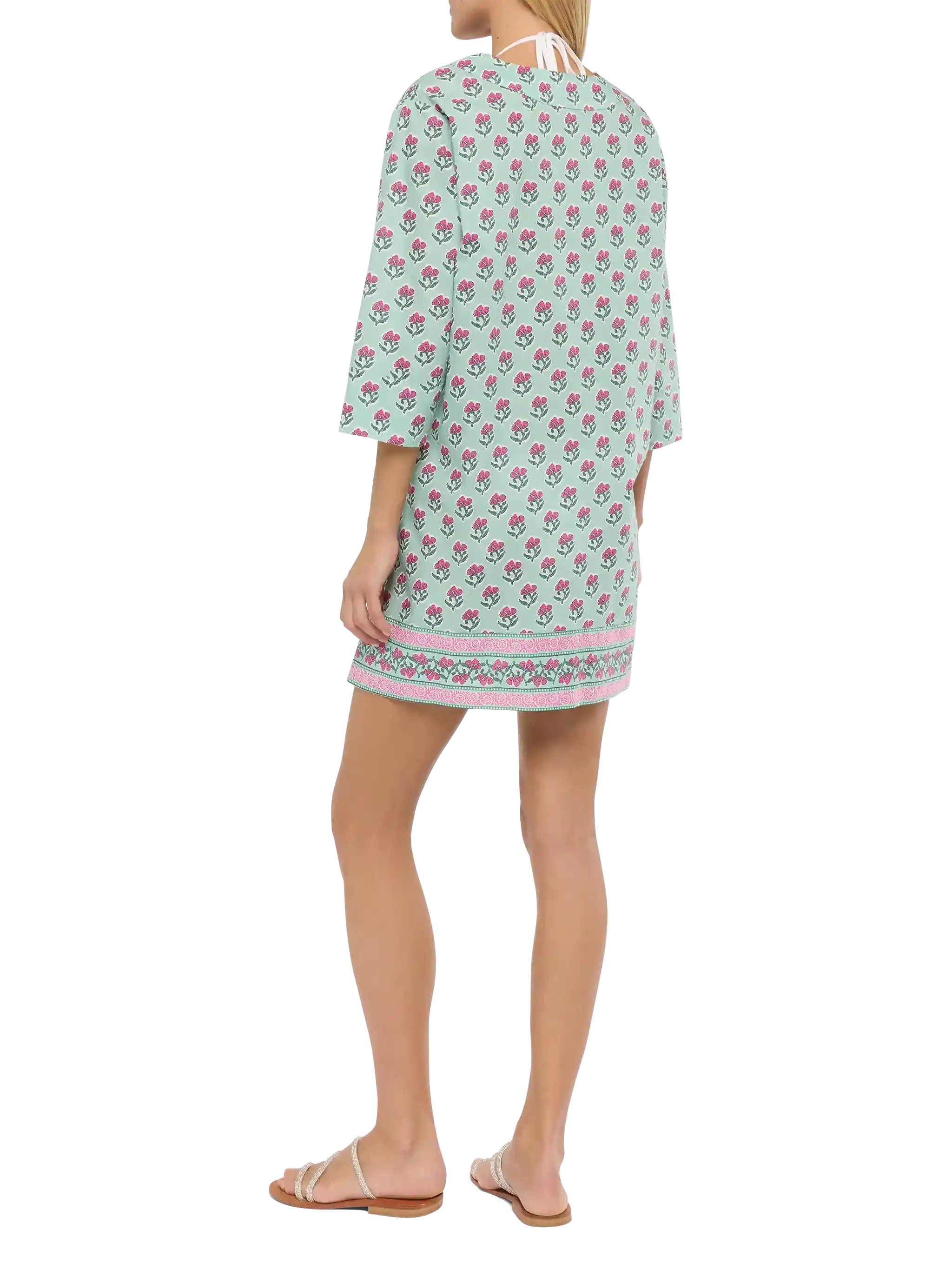 Macha cotton tunic dress with floral print