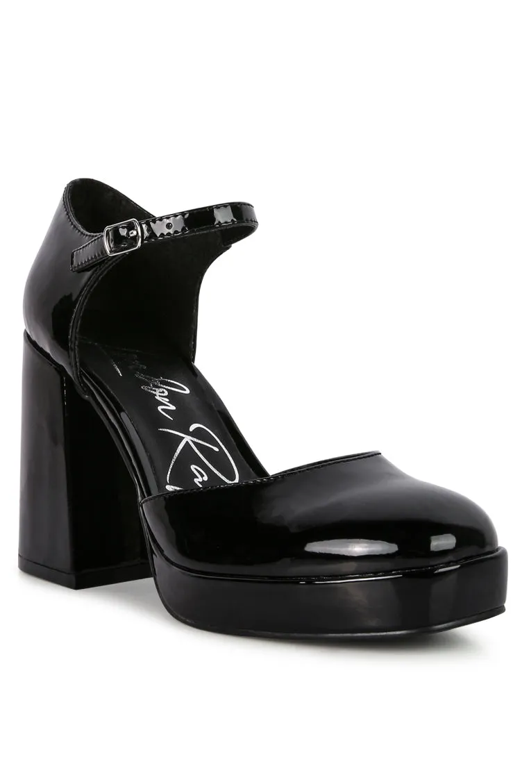 Magnolia Patent Pu High Heeled Mary Jane Sandals