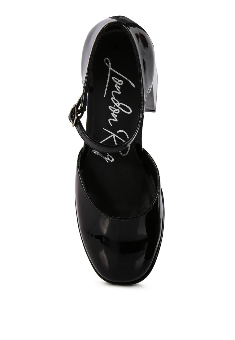 Magnolia Patent Pu High Heeled Mary Jane Sandals