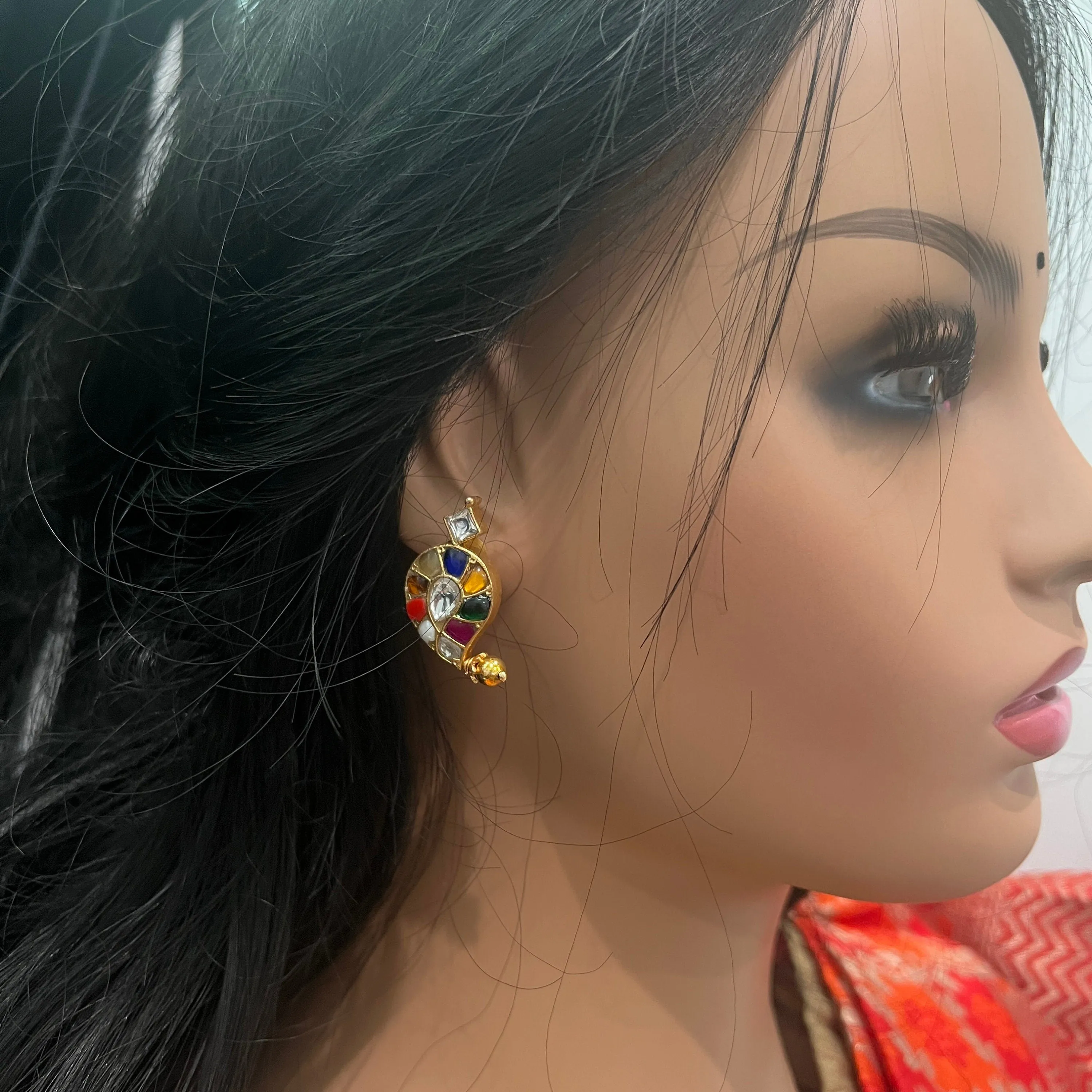 Mango Kundan studs