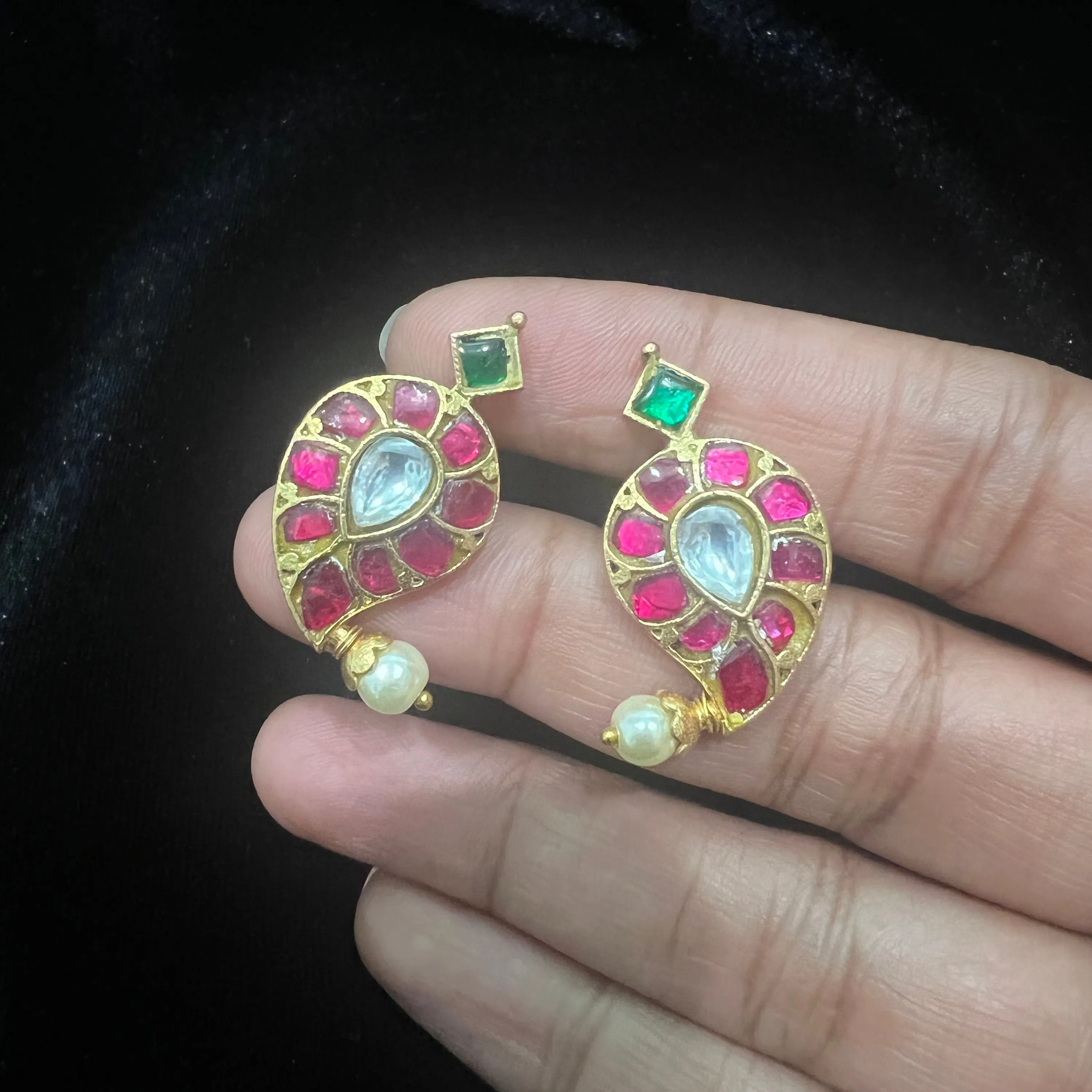 Mango Kundan studs