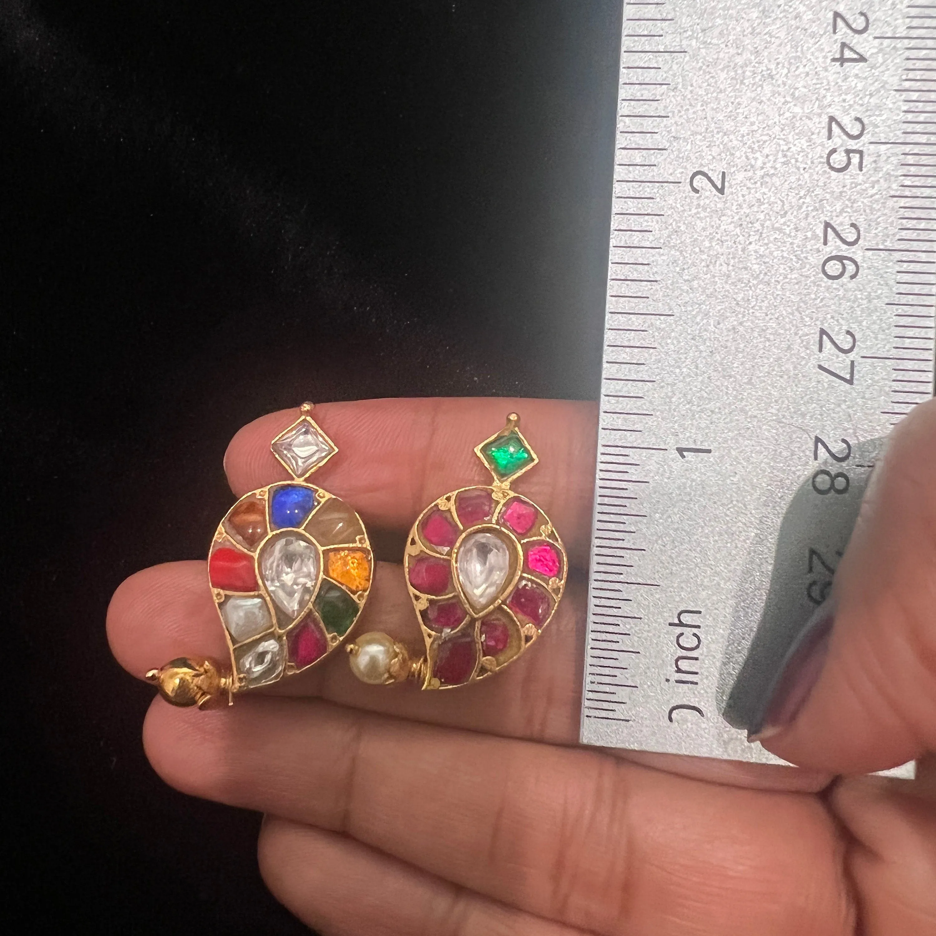 Mango Kundan studs