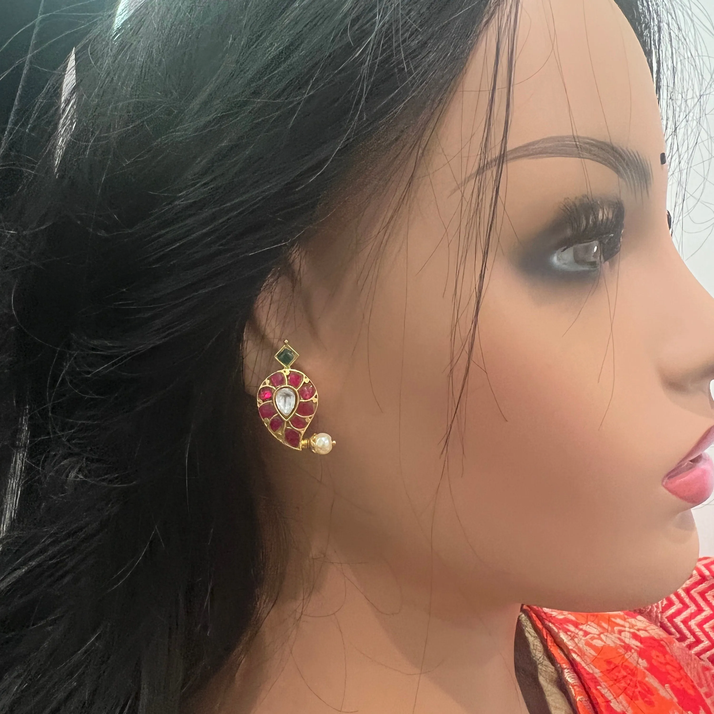 Mango Kundan studs