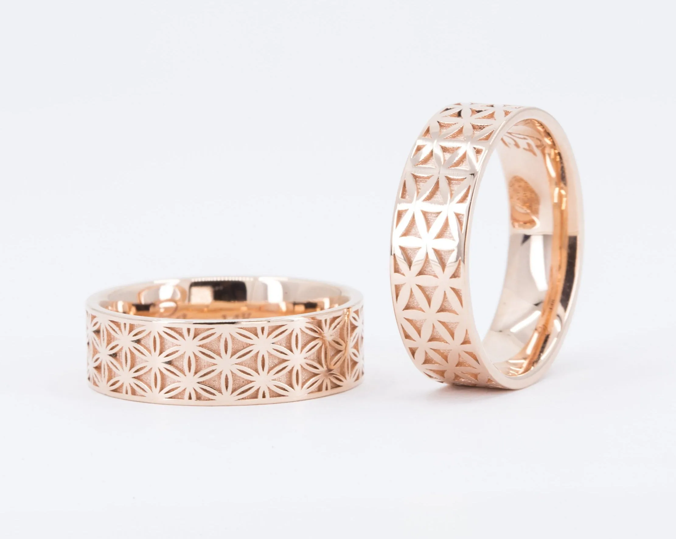 Matching Couples Flower of Life Rings