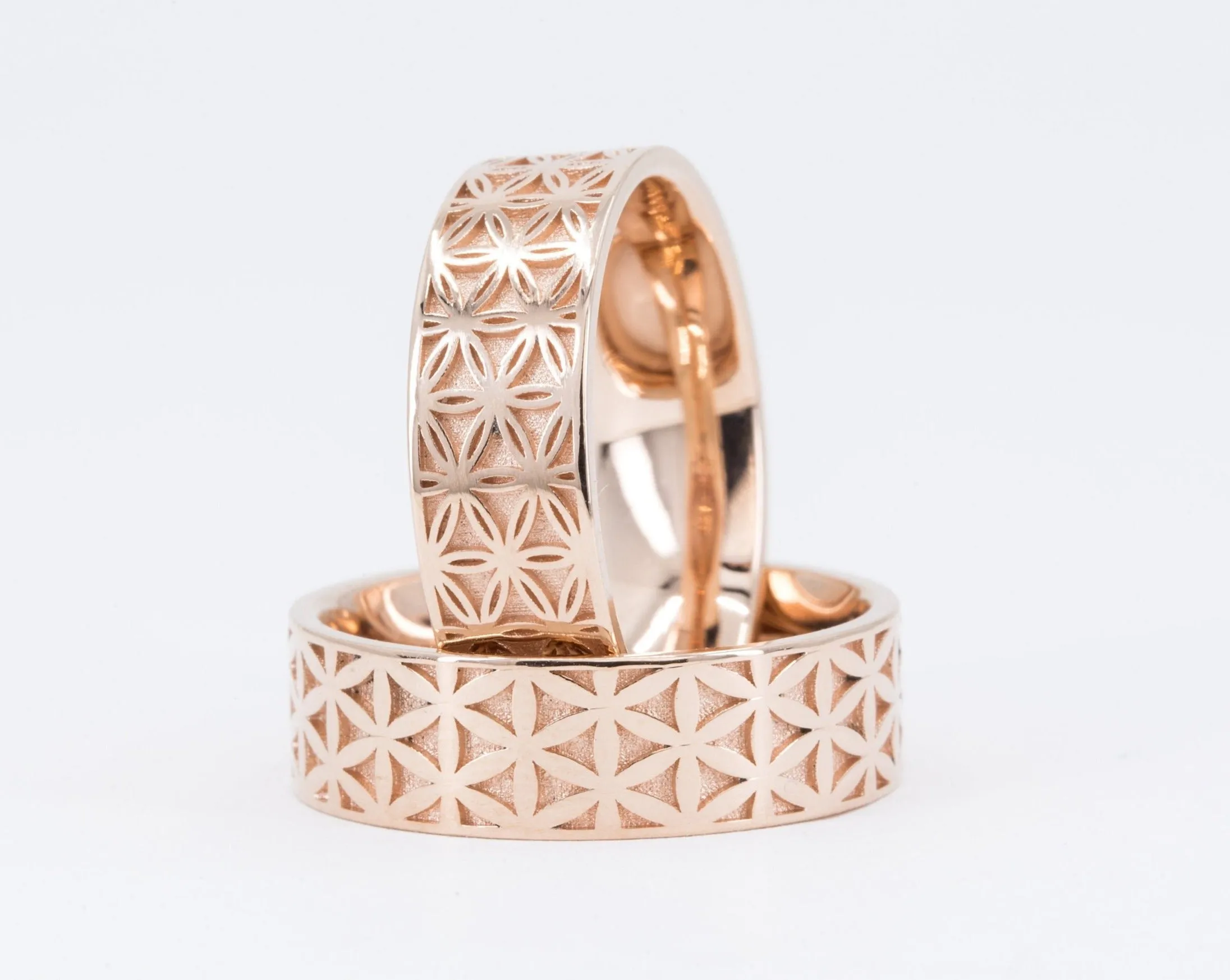 Matching Couples Flower of Life Rings