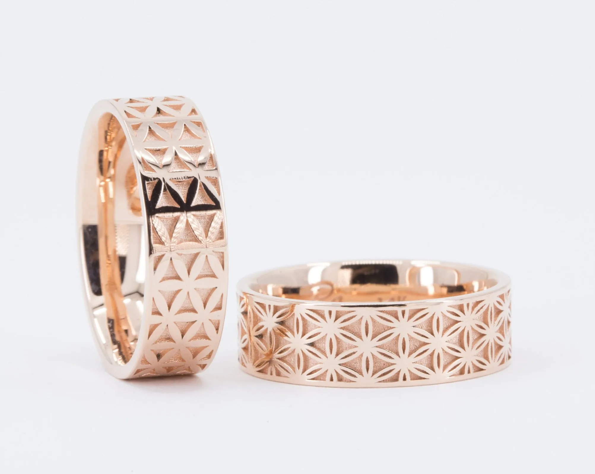 Matching Couples Flower of Life Rings