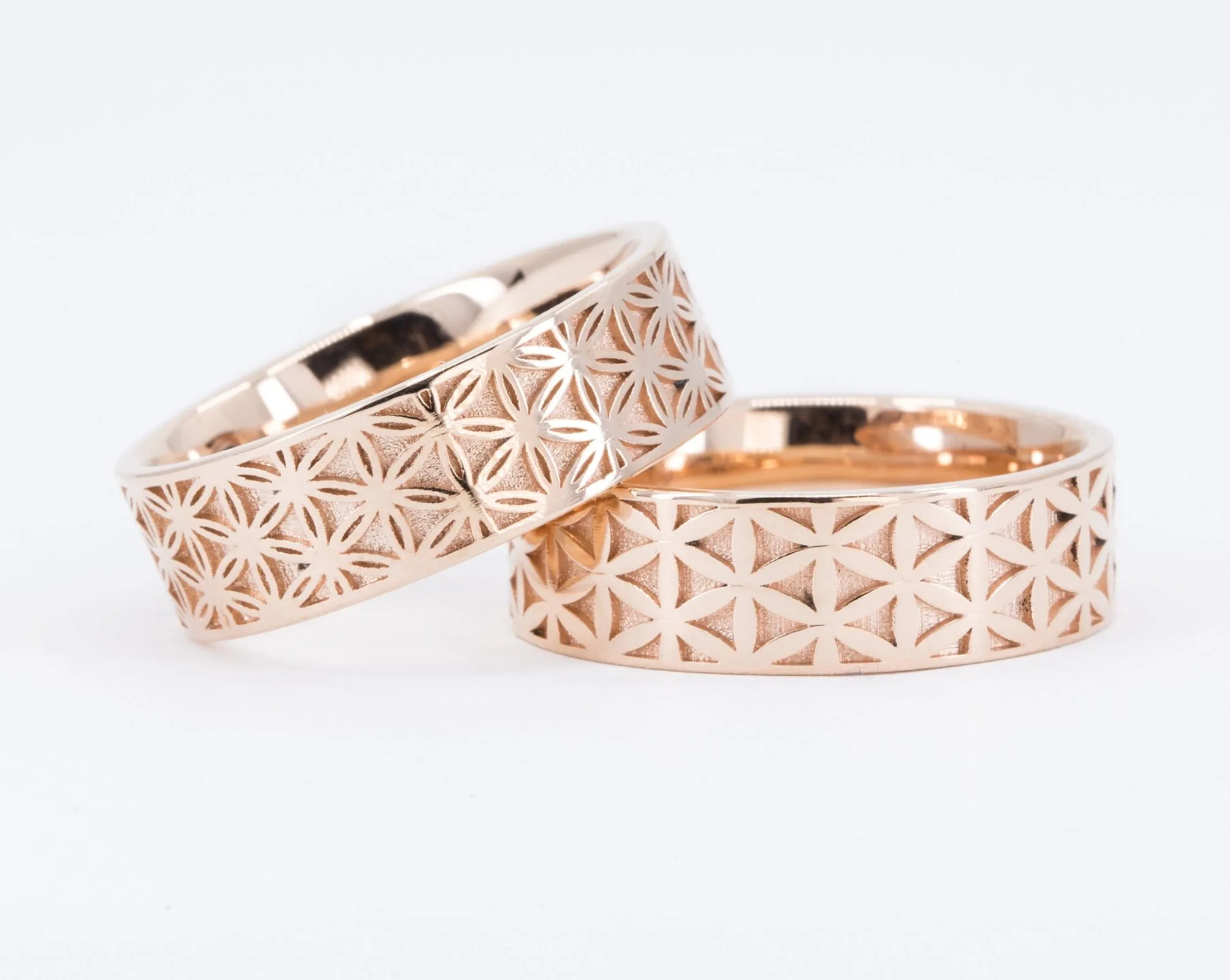 Matching Couples Flower of Life Rings