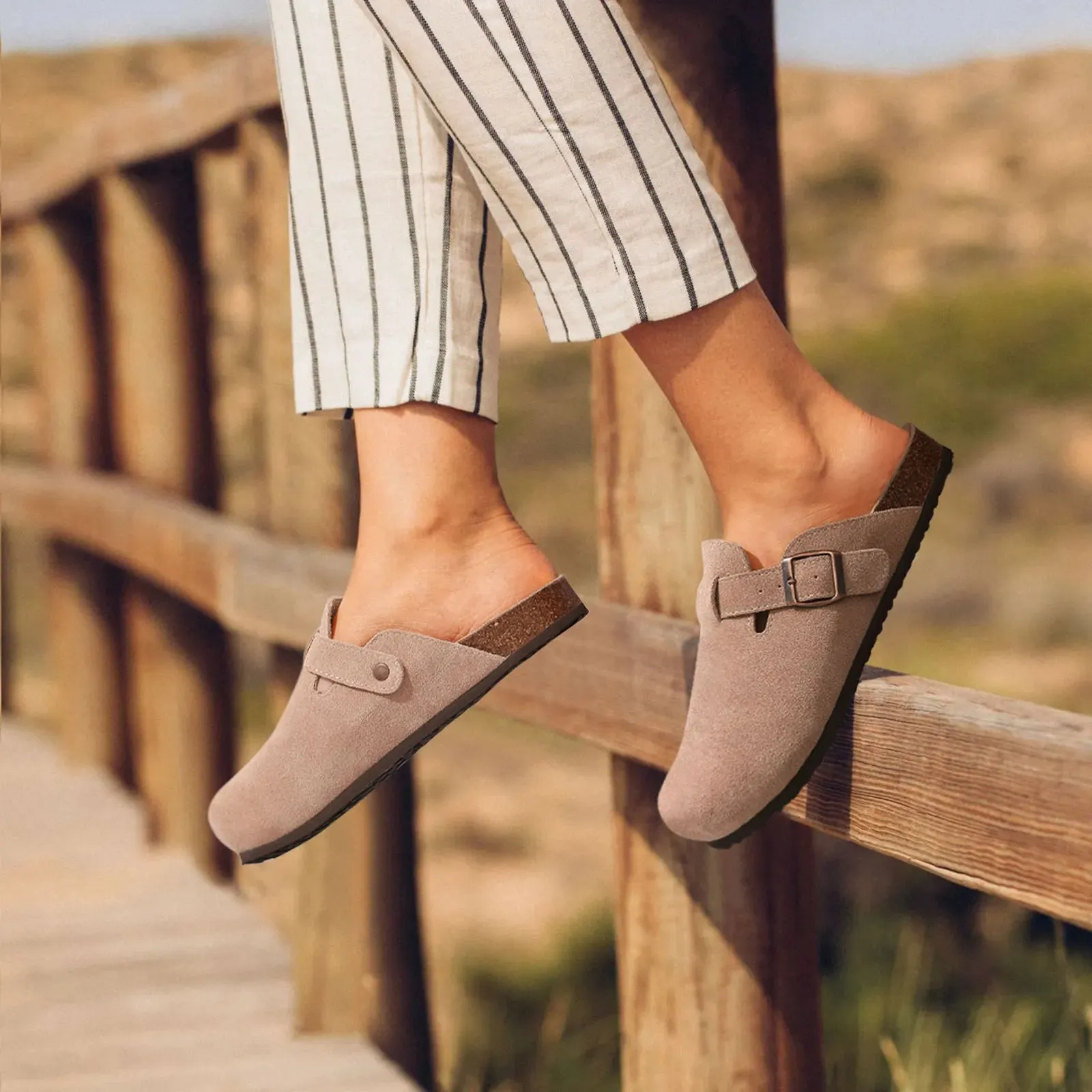 MEI - Cork Sole Slip-On Sandals