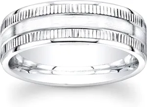 Men's Satin Finish Wedding Band-7mm