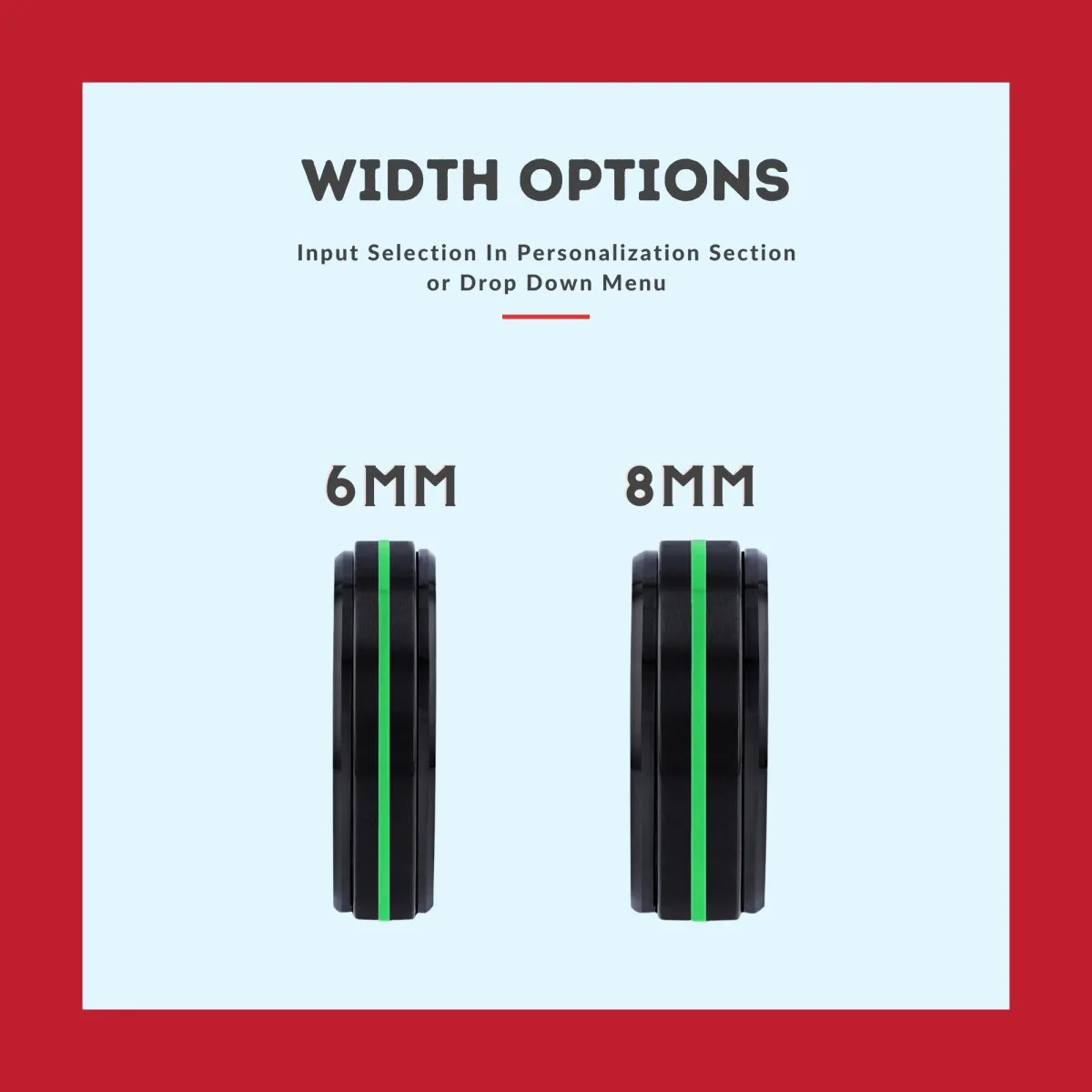 MIRAMAR | Orange Ring, Black Tungsten Ring, Green Groove, Stepped Edge