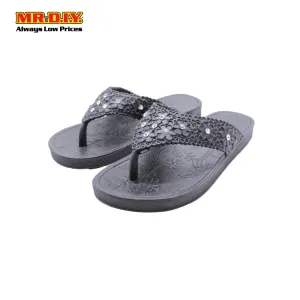 (MR.DIY) Women's Flip Flop Sandal JXH9399 (Black, EU36)