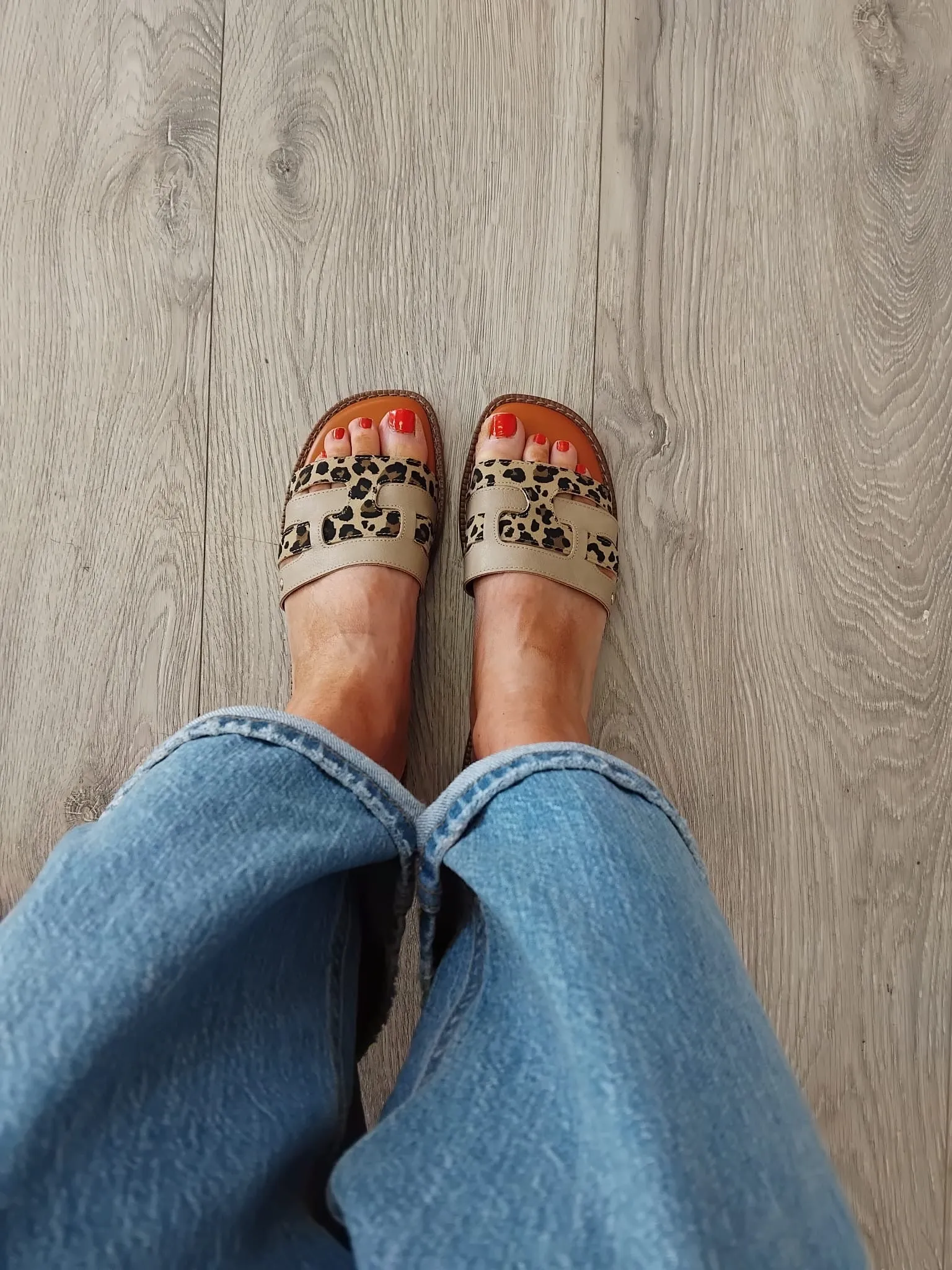 Mustang - 1519-701 Beige and Leopard Slide