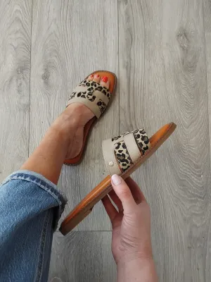 Mustang - 1519-701 Beige and Leopard Slide