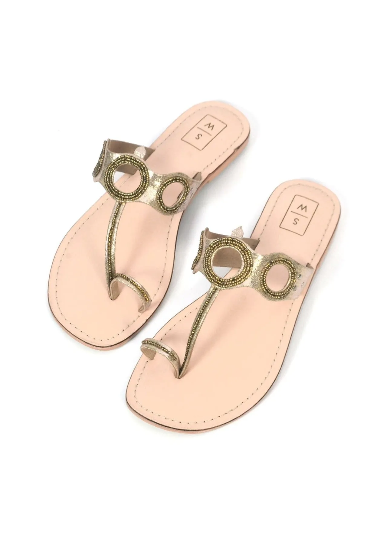 Natasha Gold Cut  Out Sandals
