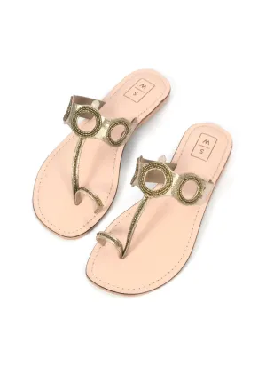 Natasha Gold Cut  Out Sandals