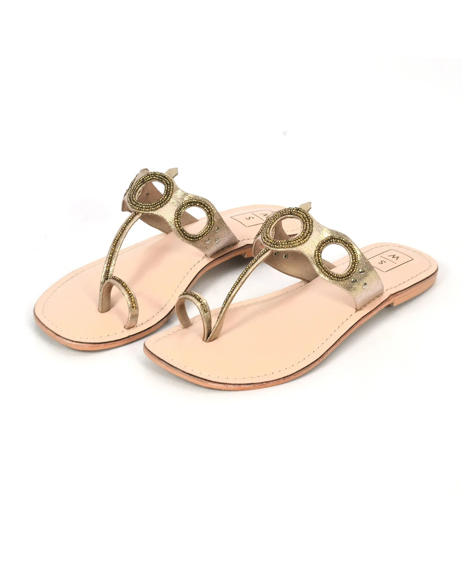 Natasha Gold Cut  Out Sandals