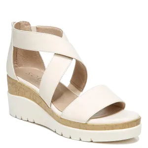 Naturalizer SOUL Women's Goodtimes Crisscross Strappy Wedge Sandal Porcelain White Smooth 7.5M