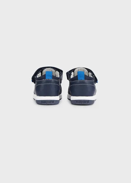 Navy Blue Leather Sandals