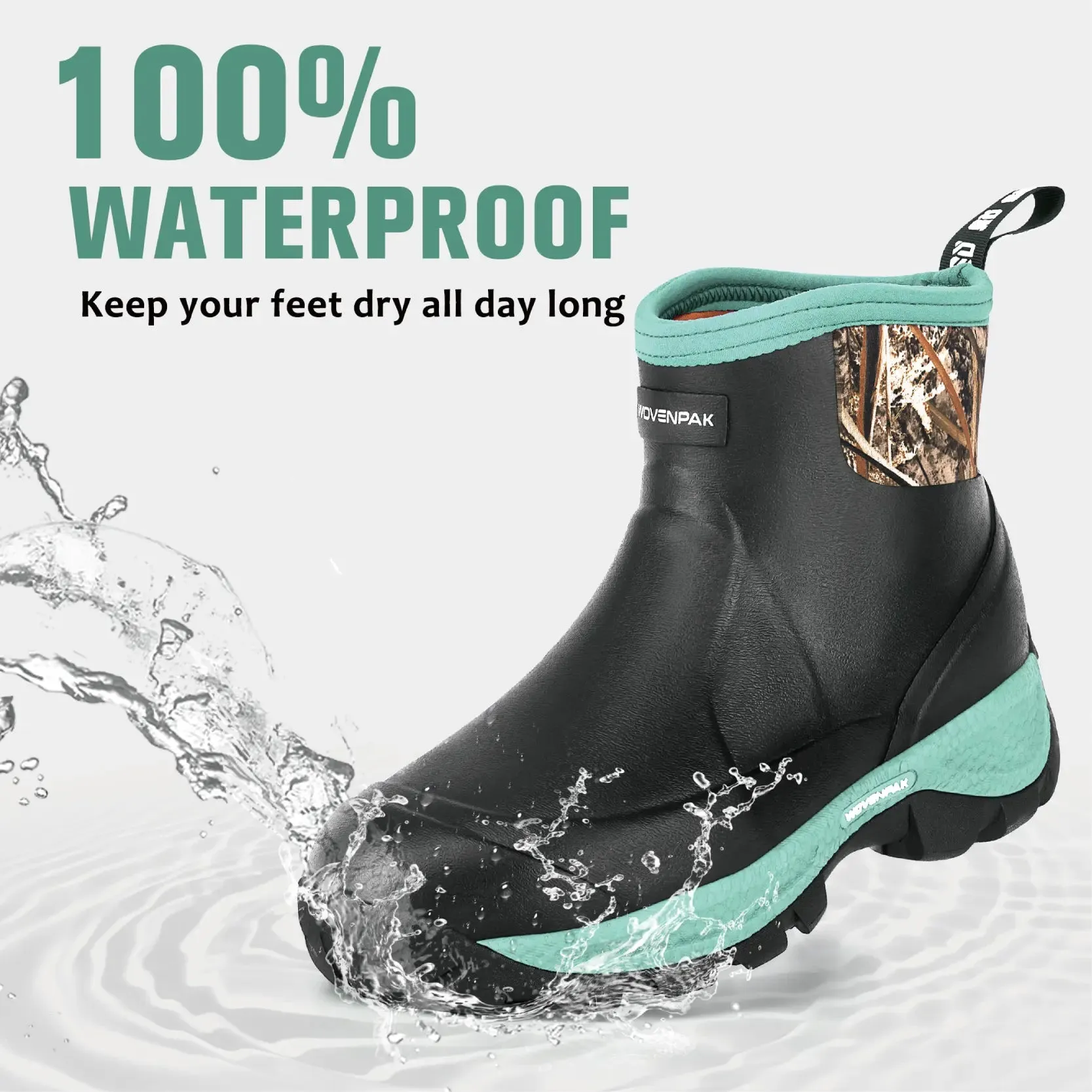 Neoprene Rubber Rain Boots Waterproof Women