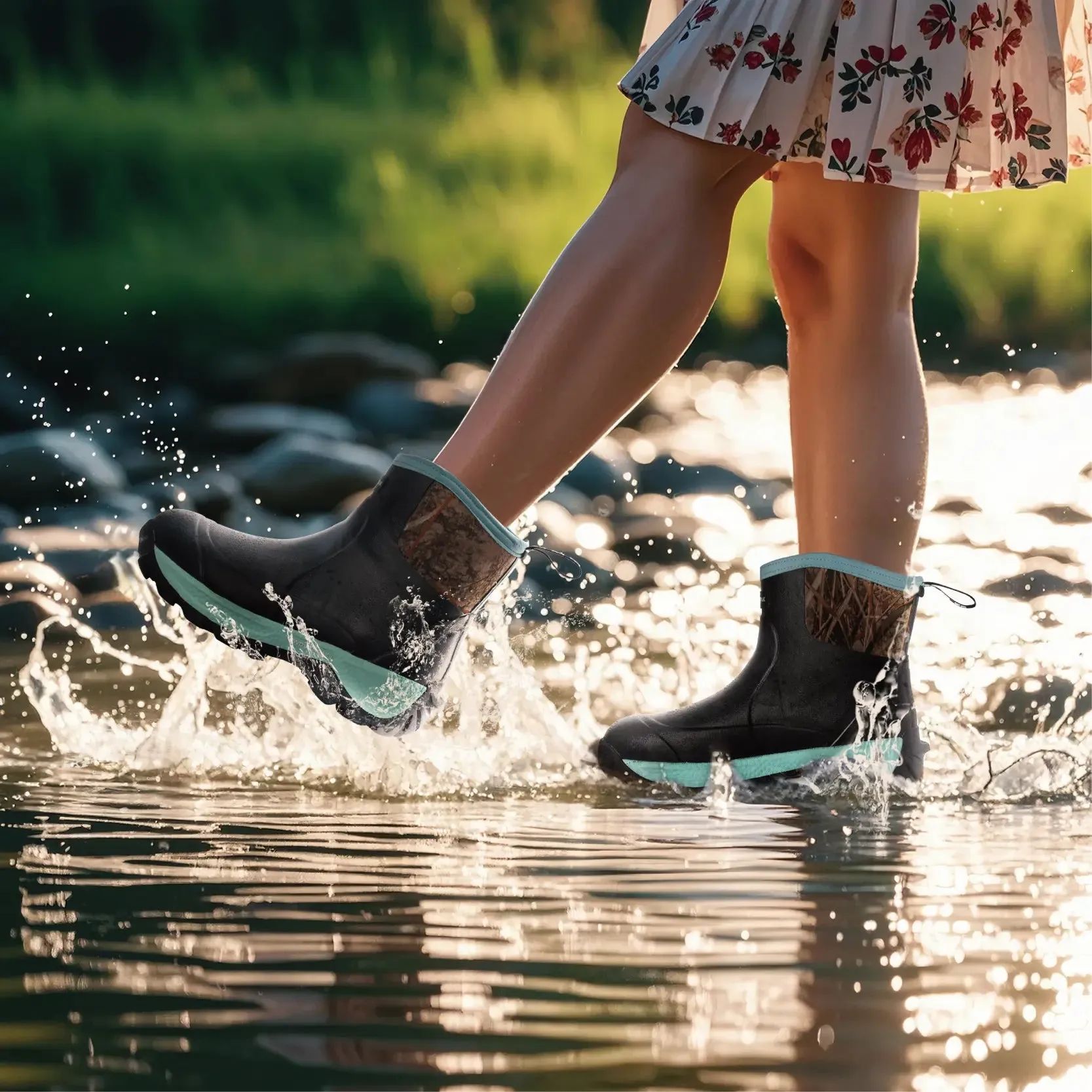 Neoprene Rubber Rain Boots Waterproof Women
