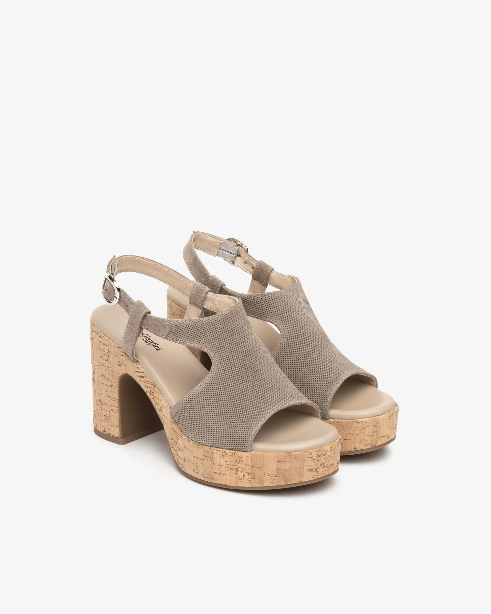 NeroGiardini Platform Sandal with Cork Heel