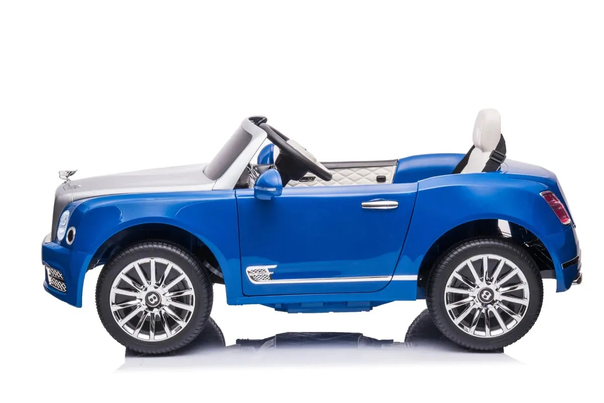 New 2025 Item | Licensed 12V Bentley Mulsanne 1 Seater Ride on Car | Rubber Tires | Leather Seat | Remote