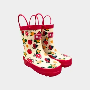 Oaki Kids Rubber Rain Boots in Lady Bugs
