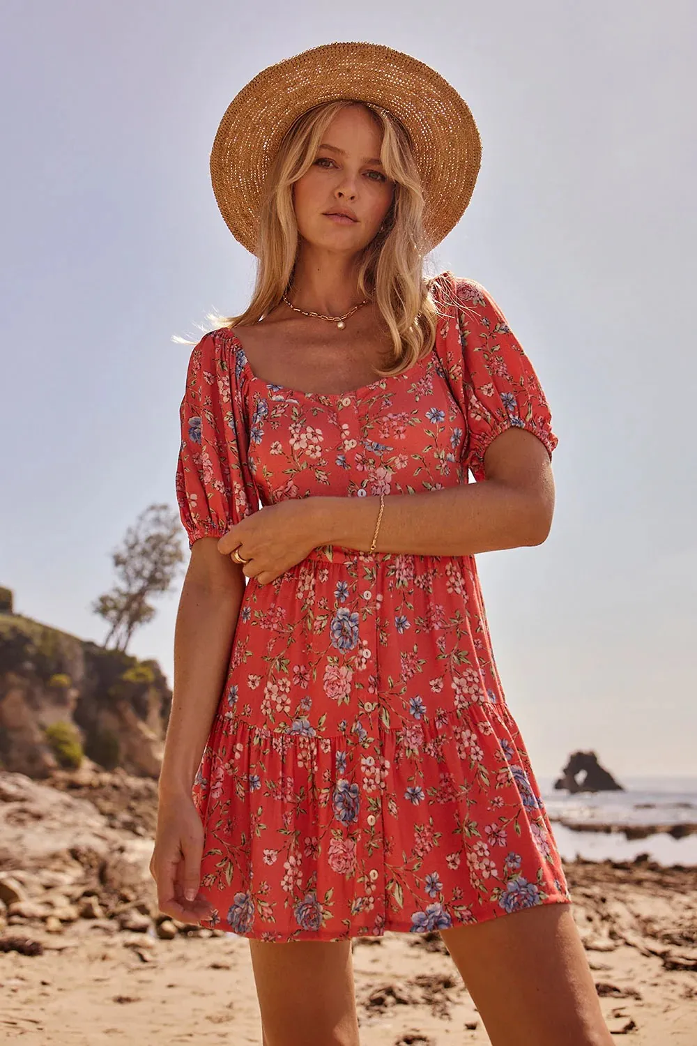 pardee mini dress in poppy