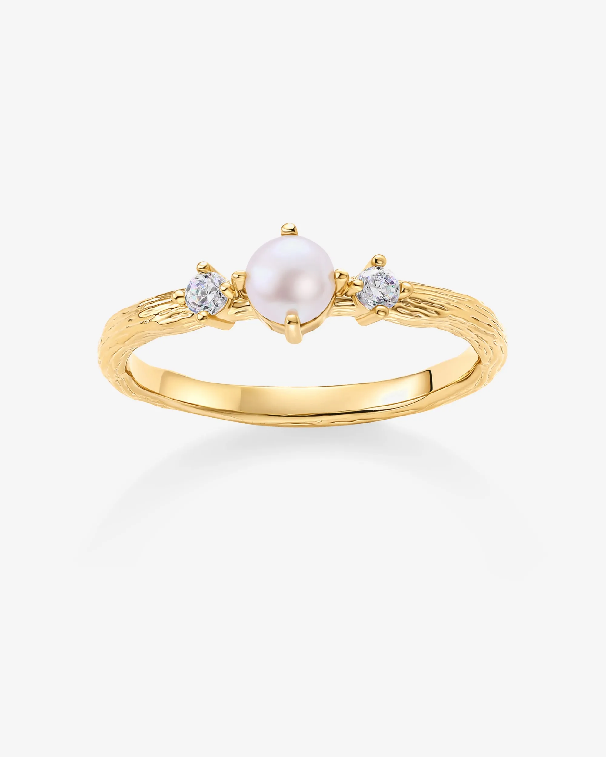 Pearl Hammered Ring