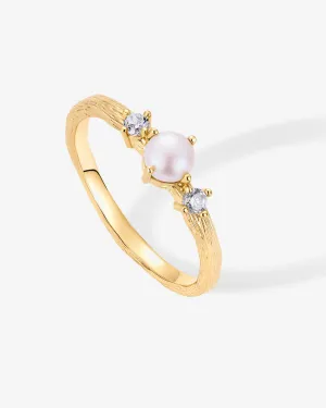 Pearl Hammered Ring
