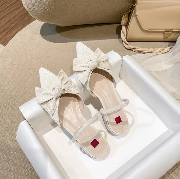 Petite Feet Slip On Sandals With Bow Tie GS312