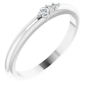 Platinum .05 CTW Natural Diamond Graduated Stackable Ring