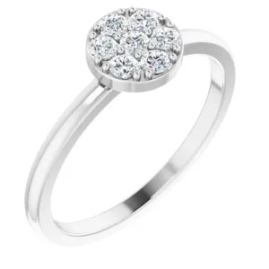 Platinum 1/5 CTW Diamond Stackable Cluster Ring