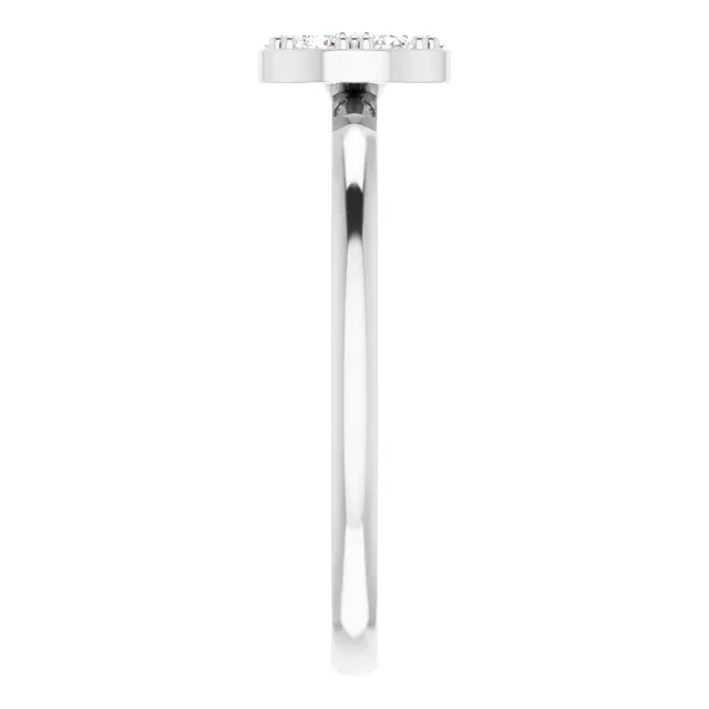 Platinum 1/5 CTW Diamond Stackable Cluster Ring