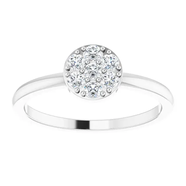 Platinum 1/5 CTW Diamond Stackable Cluster Ring