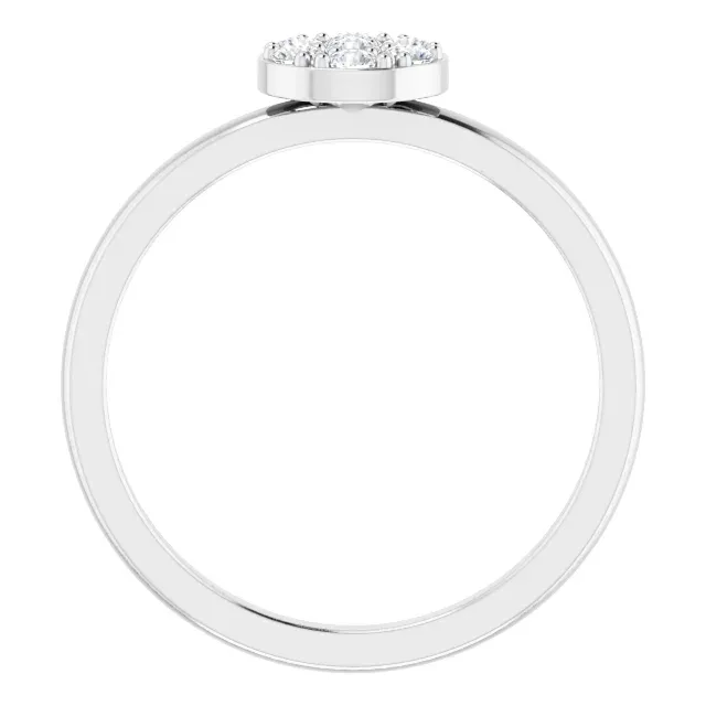 Platinum 1/5 CTW Diamond Stackable Cluster Ring
