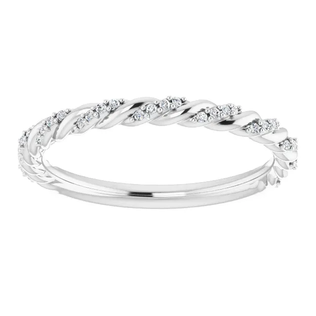 Platinum 1/8 CTW Diamond Pav? Twisted Anniversary Band