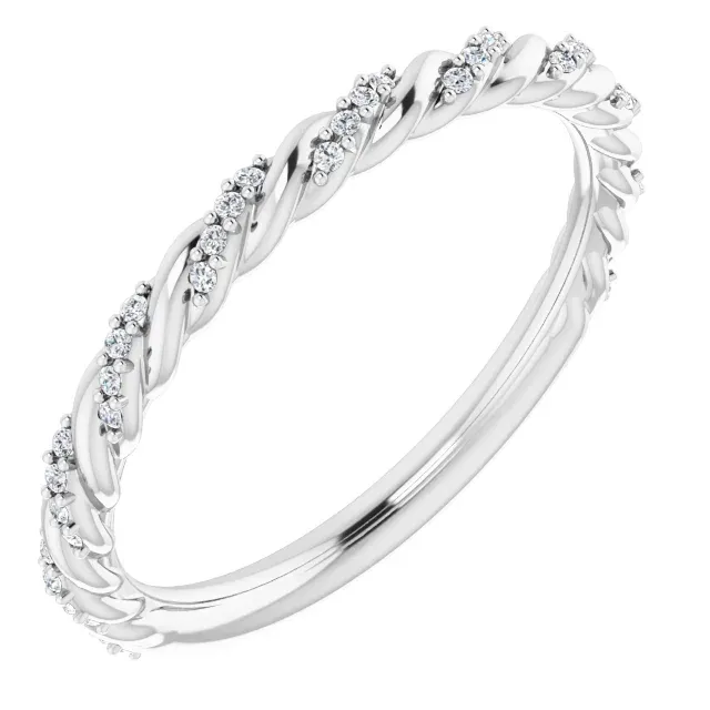 Platinum 1/8 CTW Diamond Pav? Twisted Anniversary Band
