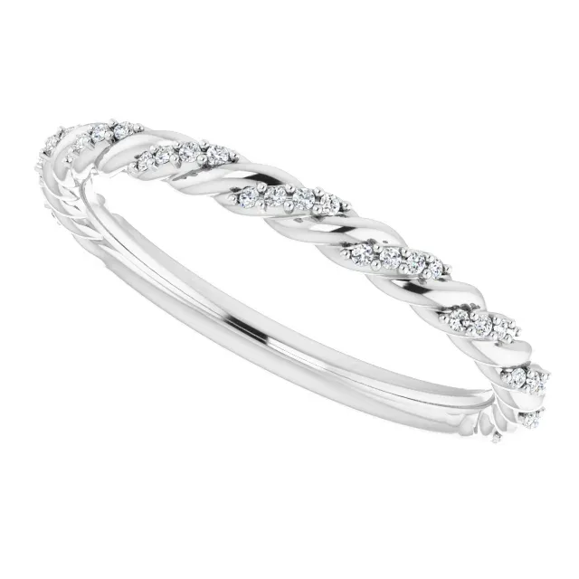 Platinum 1/8 CTW Diamond Pav? Twisted Anniversary Band