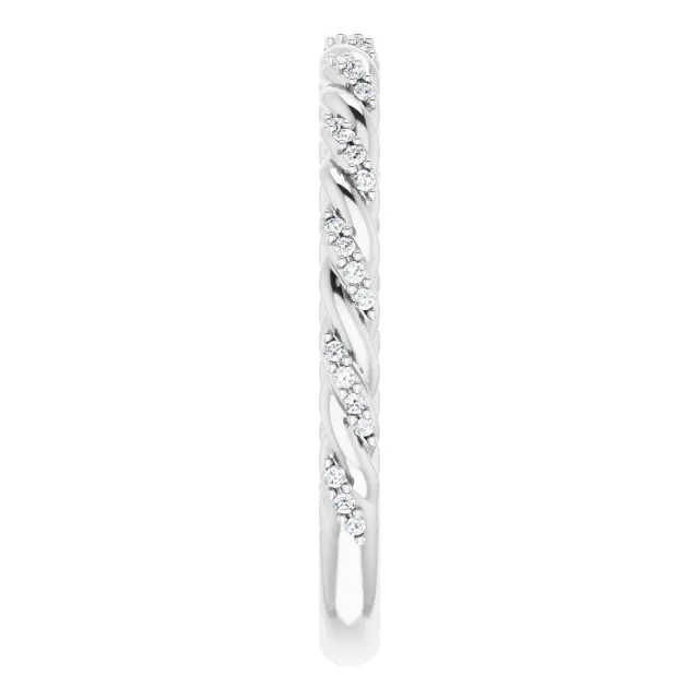 Platinum 1/8 CTW Diamond Pav? Twisted Anniversary Band