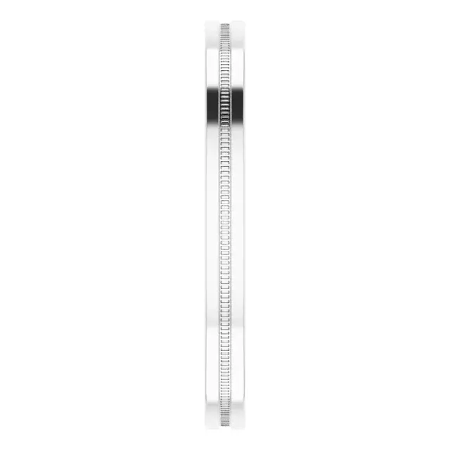 Platinum 2 mm Flat Edge Band with Milgrain  Size 6