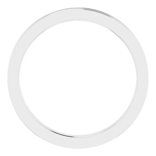 Platinum 2 mm Flat Edge Band with Milgrain  Size 6