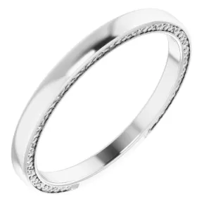 Platinum 2 mm Sculptural-Inspired Band Size 7
