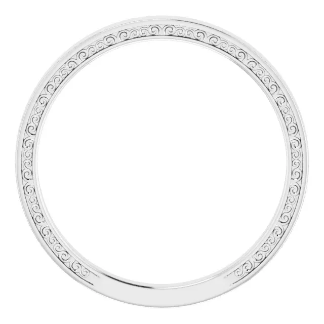 Platinum 2 mm Sculptural-Inspired Band Size 7